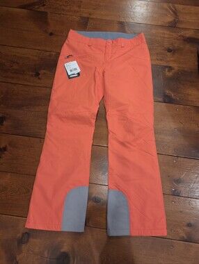 NWT Womens Obermeyer Orange Snow Ski Pants with Gray Gusset